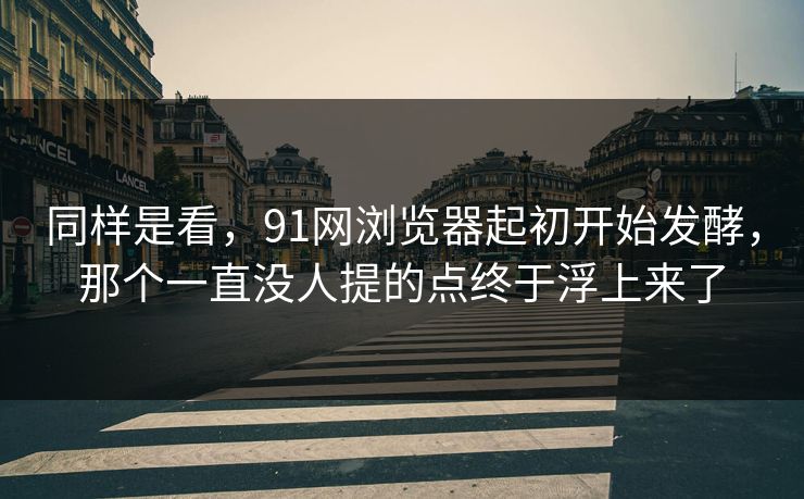 同样是看，91网浏览器起初开始发酵，那个一直没人提的点终于浮上来了