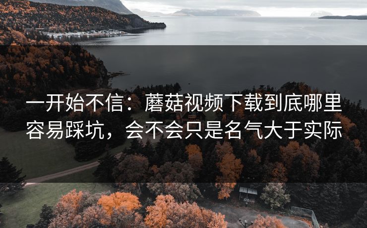 一开始不信：蘑菇视频下载到底哪里容易踩坑，会不会只是名气大于实际