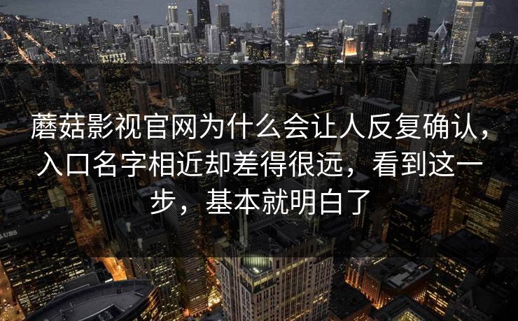 蘑菇影视官网为什么会让人反复确认，入口名字相近却差得很远，看到这一步，基本就明白了