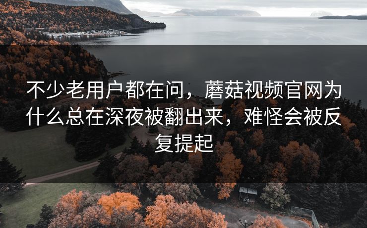不少老用户都在问，蘑菇视频官网为什么总在深夜被翻出来，难怪会被反复提起